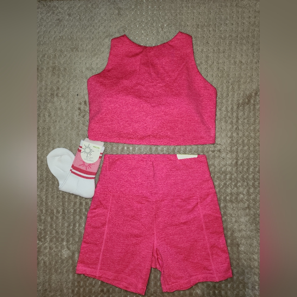 Aerie offline The Hugger outfit. Pink. Size large/XL